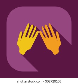 Flat modern design with shadow icons praying hands