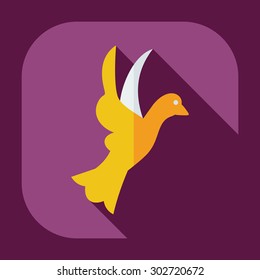 Flat modern design with shadow icons dove