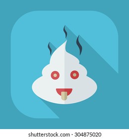 Flat modern design with shadow icons turd, feces
