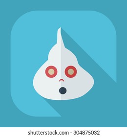 Flat modern design with shadow icons turd, feces