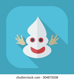 Flat modern design with shadow icons turd, faeces