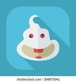 Flat modern design with shadow icons turd, feces