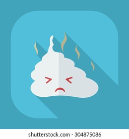 Flat modern design with shadow icons turd, faeces