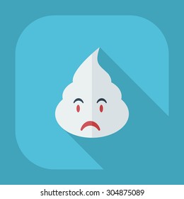 Flat modern design with shadow icons turd, feces