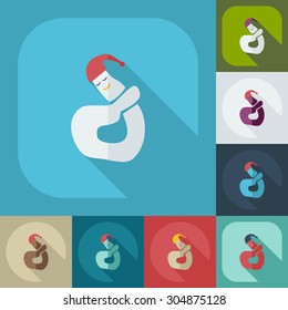 Flat modern design with shadow icons turd, faeces