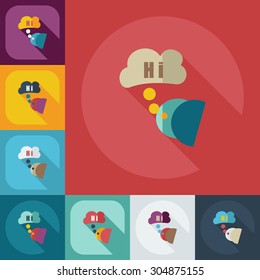 Flat modern design with shadow icons turd, feces