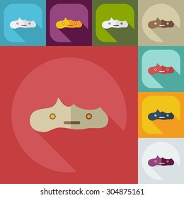 Flat modern design with shadow icons turd, faeces
