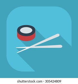 Flat modern design with shadow icons Japanese sushi