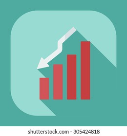 Flat modern design with shadow icons business graph