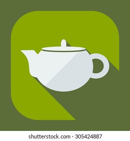 Flat modern design with shadow icons kettle