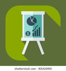Flat modern design with shadow icons business graph