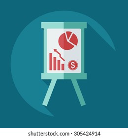 Flat modern design with shadow icons business graph