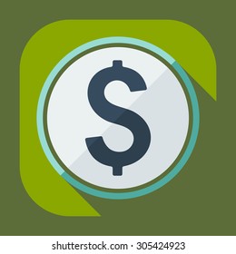 Flat modern design with shadow icons currency unit