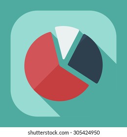 Flat modern design with shadow icons business graph