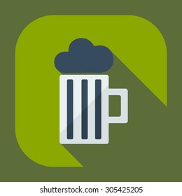 Flat modern design with shadow icons beverage