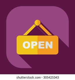 Flat modern design with shadow icons open label