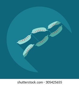 Flat modern design with shadow icons sausages