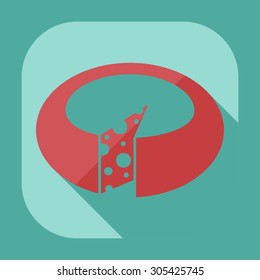 Flat modern design with shadow icons cheese