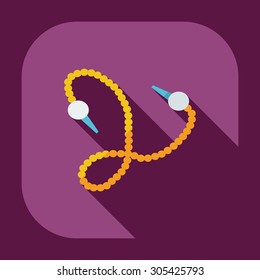Flat modern design with shadow icons parts hookah