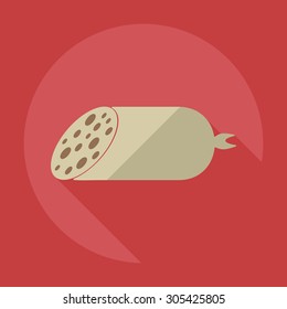 Flat modern design with shadow icons sausages