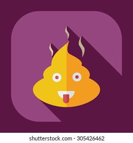 Flat modern design with shadow icons faeces