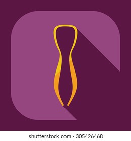 Flat modern design with shadow icons parts hookah