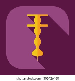 Flat modern design with shadow icons parts hookah
