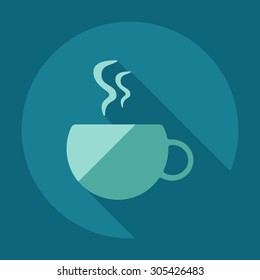 Flat modern design with shadow icons coffee