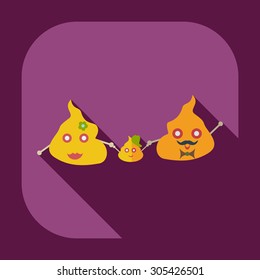Flat modern design with shadow icons faeces