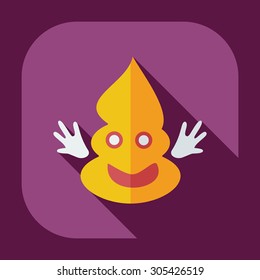 Flat modern design with shadow icons faeces