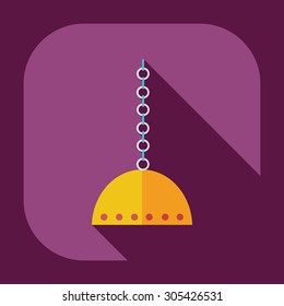 Flat modern design with shadow icons parts hookah