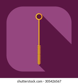 Flat modern design with shadow icons brush for cleaning hookah