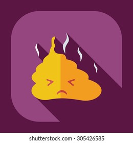 Flat modern design with shadow icons faeces