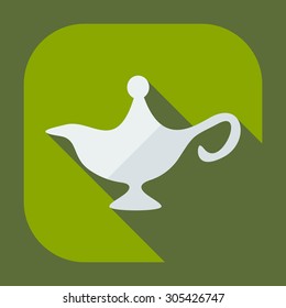 Flat modern design with shadow icons genie lamp