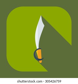 Flat modern design with shadow icons sword