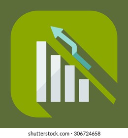 Flat modern design with shadow icons business graph