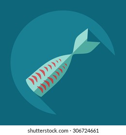 Flat modern design with shadow icons tuna fillet