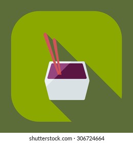Flat modern design with shadow icons Japanese sushi