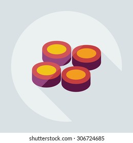 Flat modern design with shadow icons Japanese sushi