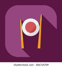 Flat modern design with shadow icons Japanese sushi