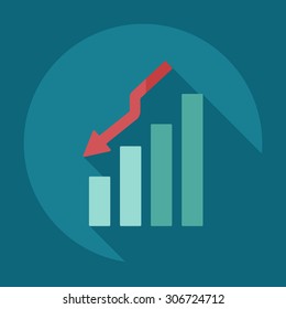 Flat modern design with shadow icons business graph
