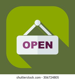 Flat modern design with shadow icons open label