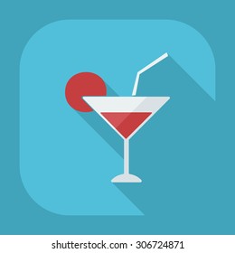 Flat modern design with shadow icons beverage