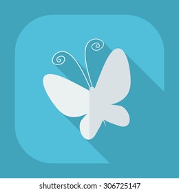 Flat modern design with shadow icons butterfly