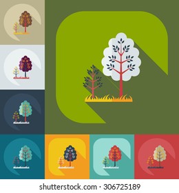 Flat modern design with shadow icons tree