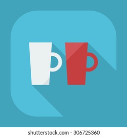 Flat modern design with shadow icons cup