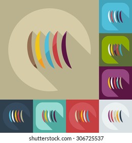 Flat modern design with shadow icons plate