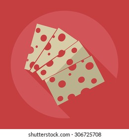 Flat modern design with shadow icons cheese