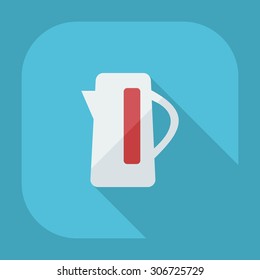 Flat modern design with shadow icons kettle
