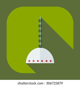 Flat modern design with shadow icons parts hookah